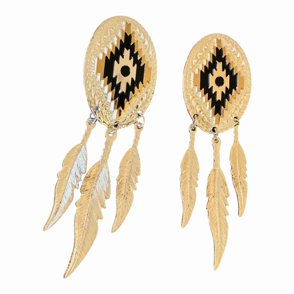 Montana Silversmiths Dream Catcher Feather Dangle Earrings Vintage Western